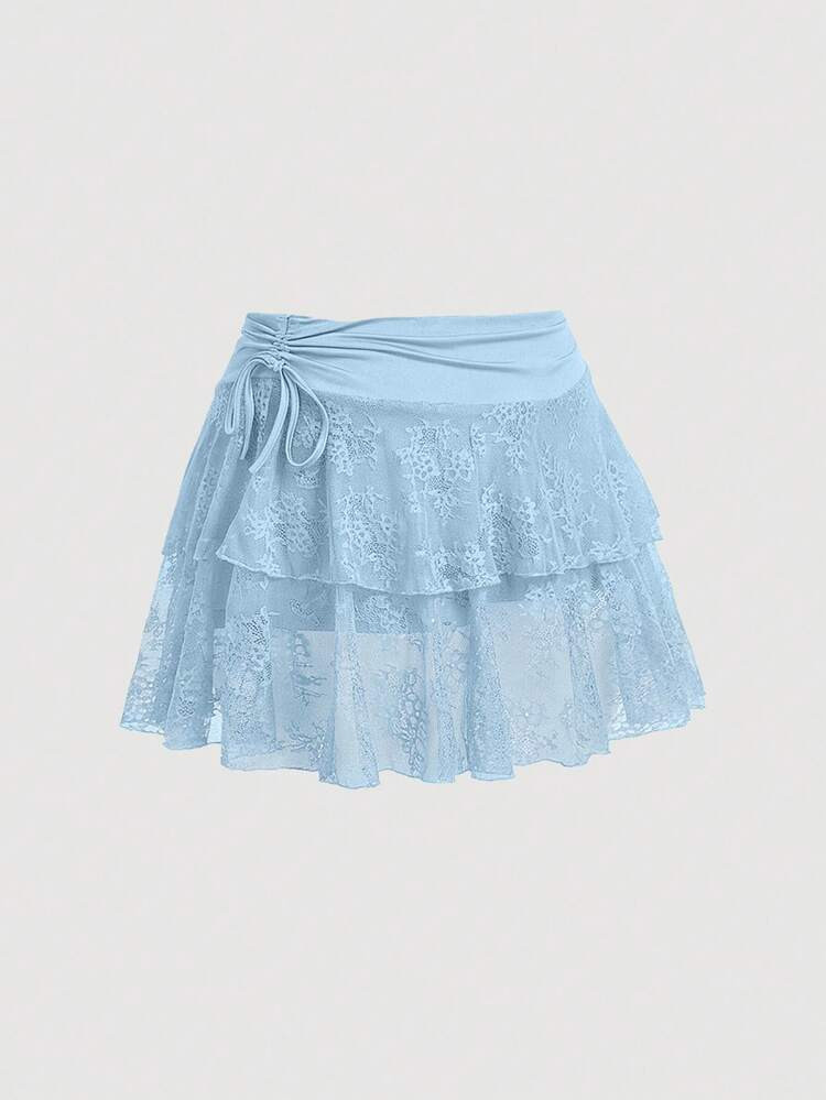 Blue lace skirt | SHEIN