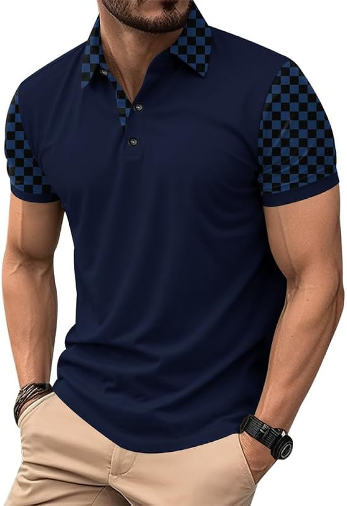 Men's Short Sleeve Vintage Polo Shirt Casual Slim Fit Golf Shirt (S-2XL) | Amazon (US)