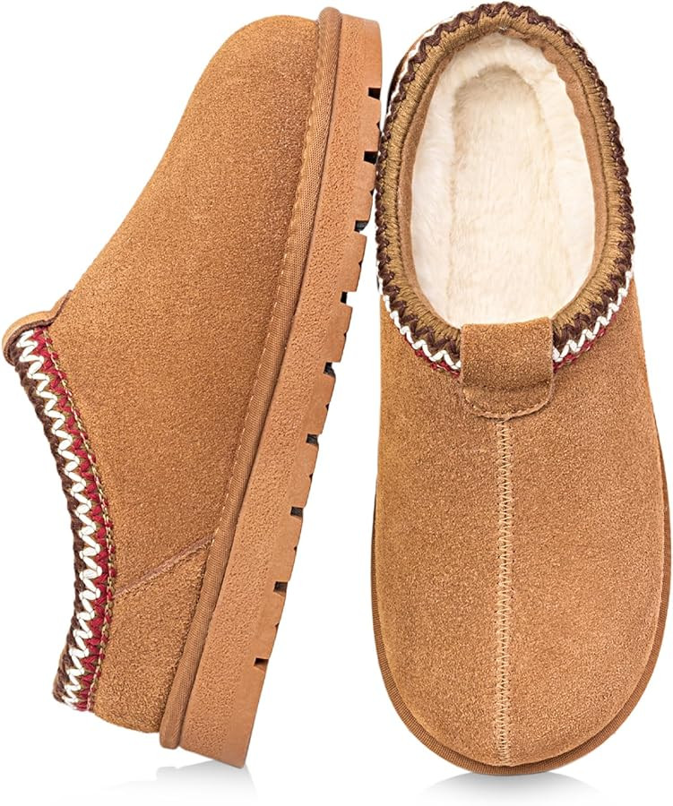 XIXITIAO Slippers for Women Suede Leather Platform Slippers Slip on Cozy Winter Womens House Slip... | Amazon (US)