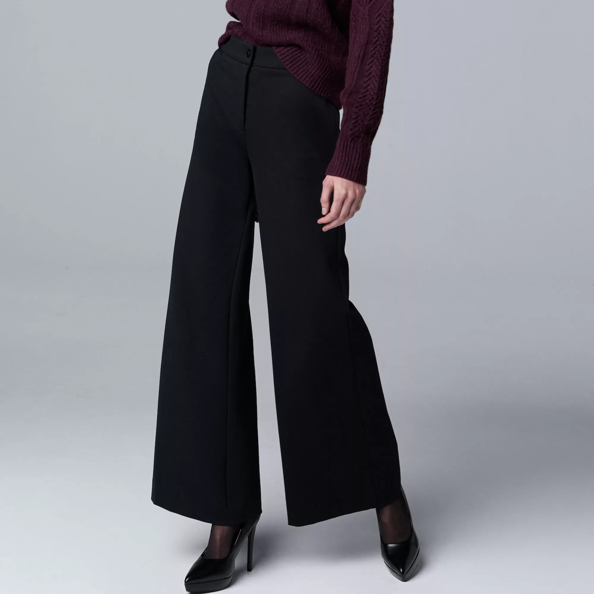 Women's Simply Vera Vera Wang Luxe Ponte Wide Leg Pants | Kohl's