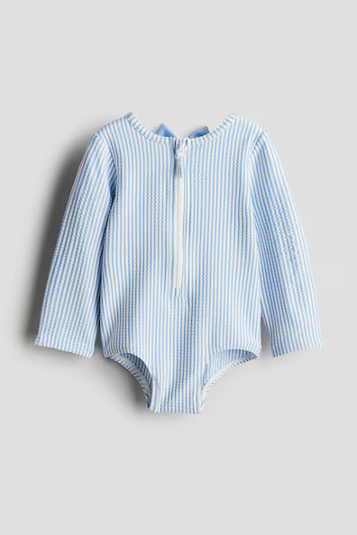 H & M - Long-sleeved Swimsuit - Blue | H&M (US + CA)