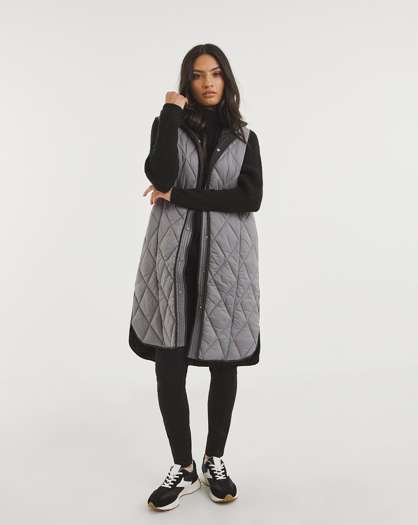 Silver Adjustable Waist Quilted Gilet | JD Williams (UK)