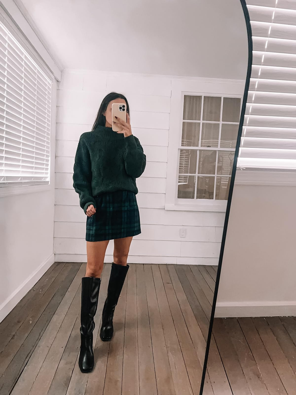 Christmas party outfit- wearing XS in skirt, boots true to size, sweater oversized in S. 
 

 #LTKHoliday #LTKPetite #LTKFindsUnder100