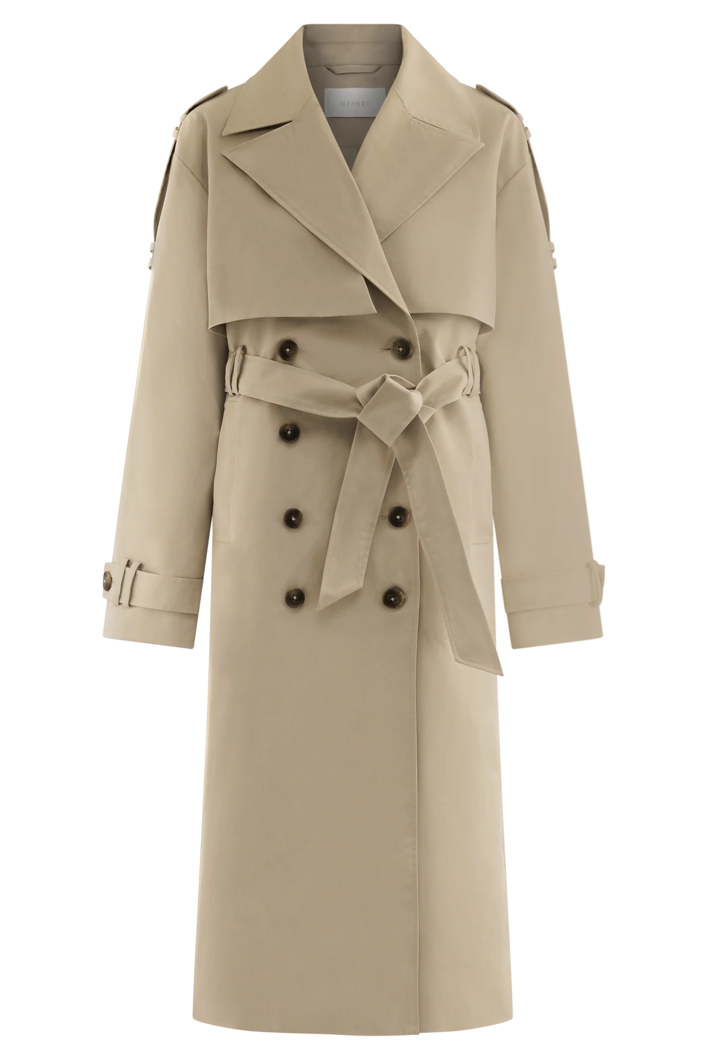 Lois Twill Trench Coat - Camel | MESHKI US