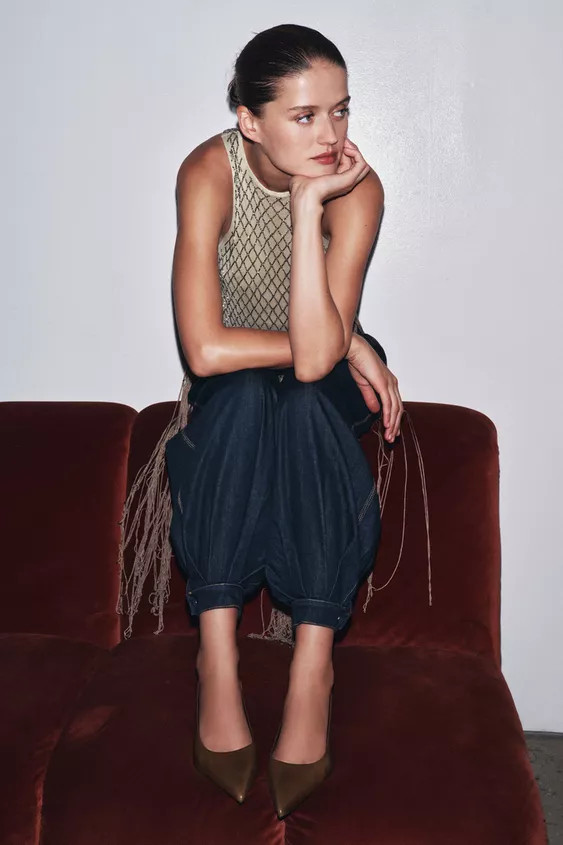 LEATHER KITTEN HEEL SHOES | Zara UK