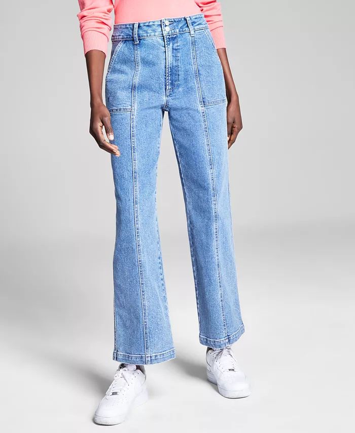 Women's Seam-Front Straight-Leg Jeans, Created for Macy's | Macy's