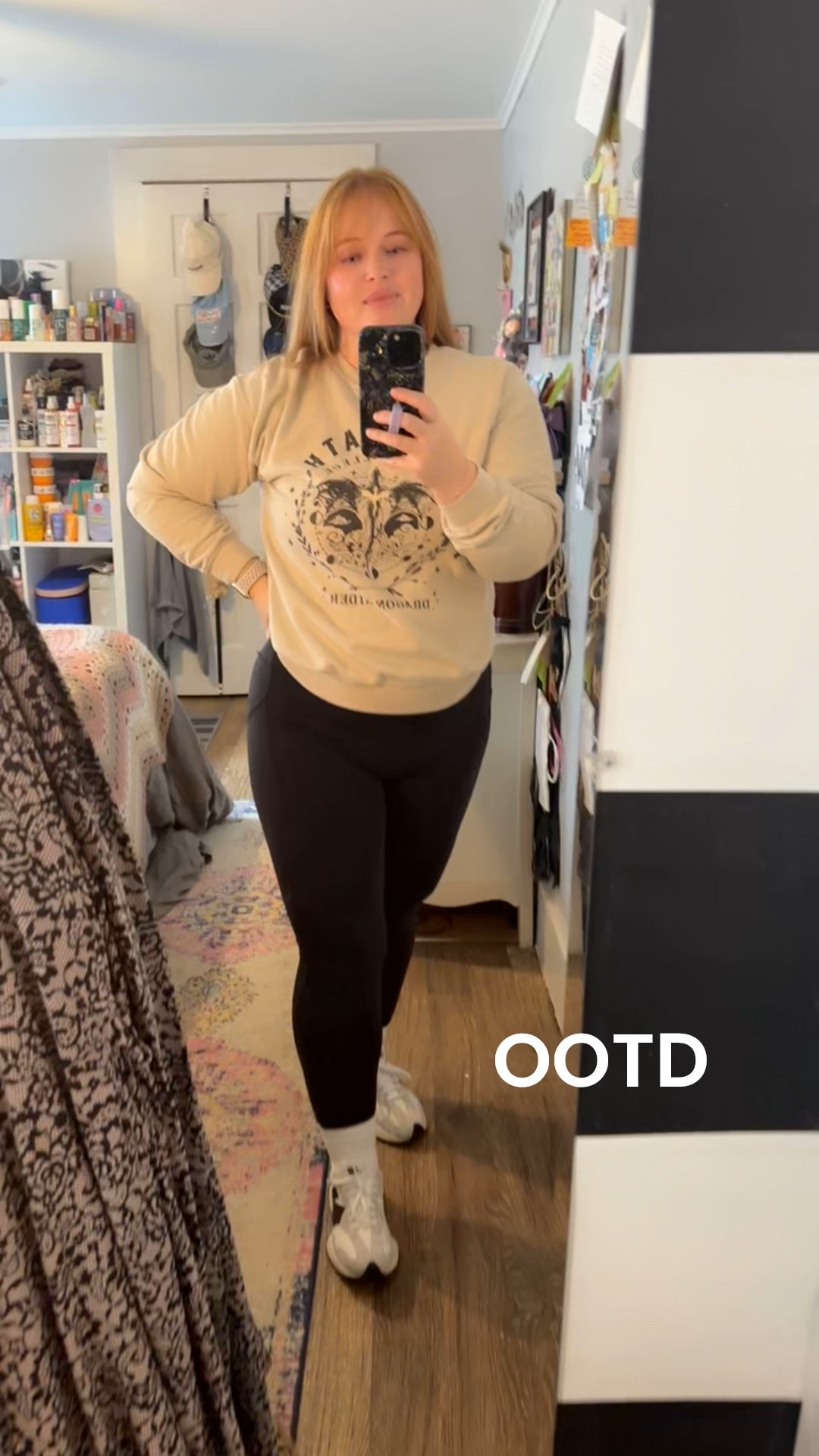 My outfit of the day today uses some of my favorite clothes from last year. 

I got this crewneck as a gift from my daughter. I am a big Fourth Wing fan and book lover so this is a favorite shirt of mine. I threw on some Lululemon leggings, my favorite sneakers, matching socks and gold jewelry and called it a day!

Any other book lovers here? Show me your favorite book merch! 

#LTKmorningroutine #LTKMidsize #LTKootd