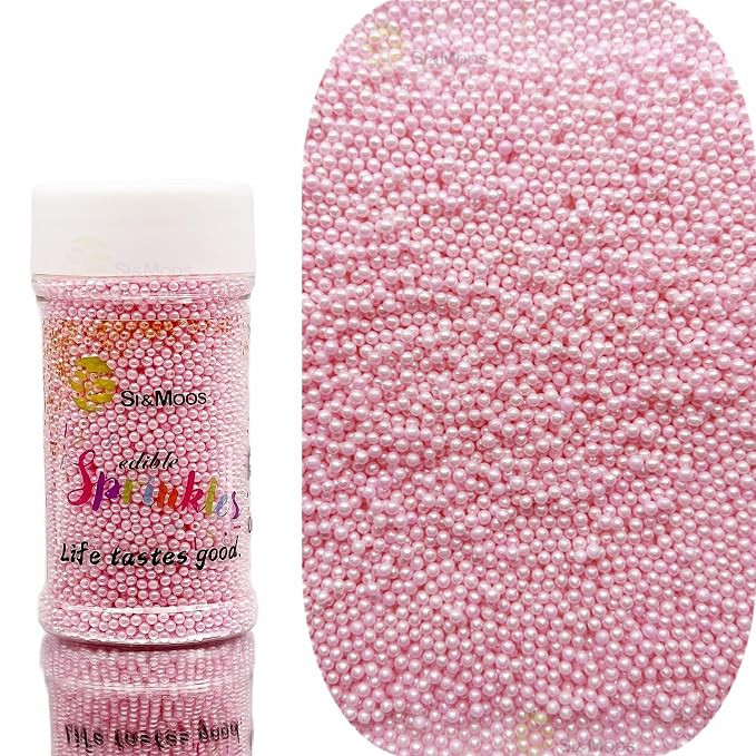 SE Si&Moos Pink Nonpareils Sprinkles Pink Sprinkles Cookie Decorations Pink Pearl Sprinkles Chris... | Amazon (US)