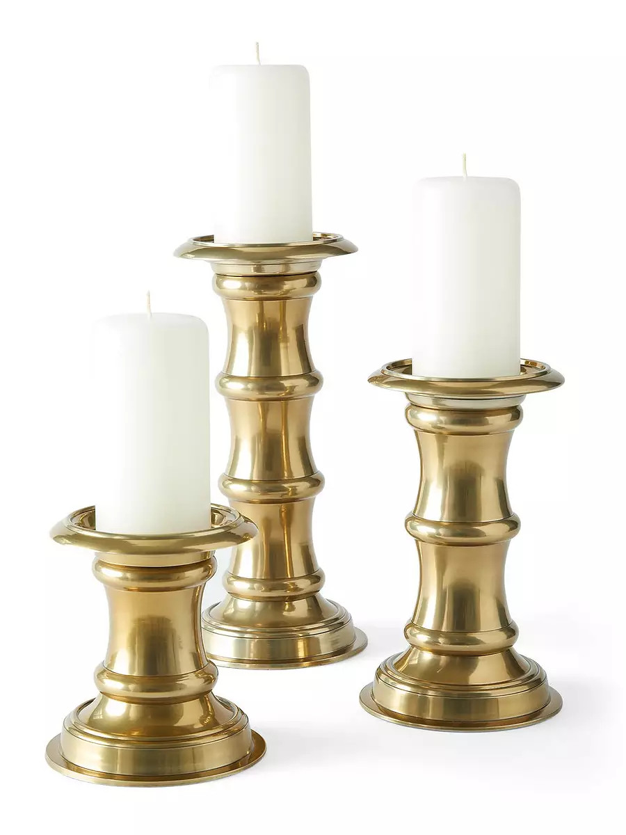 Brass Bamboo Candleholder | Serena and Lily
