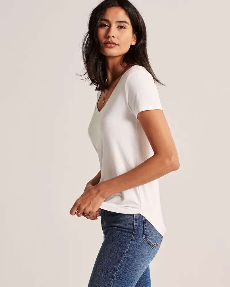 Drapey V-Neck Tee | Abercrombie & Fitch (US)