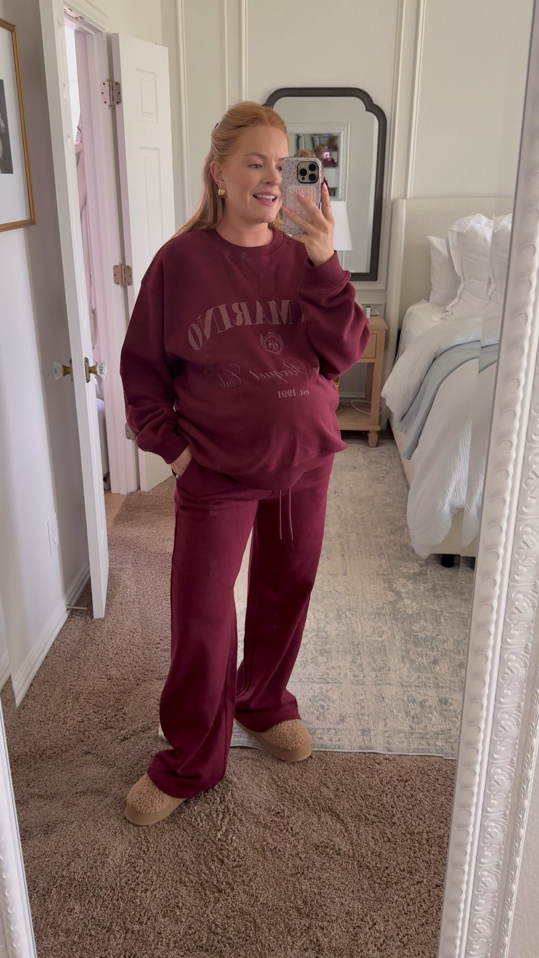 Nordstrom anniversary sale try on💛 I love this maroon tracksuit set! I got a medium in the pants and a large in the sweater🍂

#LTKSeasonal #LTKFindsUnder100 #LTKSaleAlert