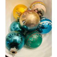 Shiny Brite Ornaments . Lot Of Seven Grandmillenial Style Gift For Her Vintage Christmas Chinoiserie Grandma | Etsy (US)