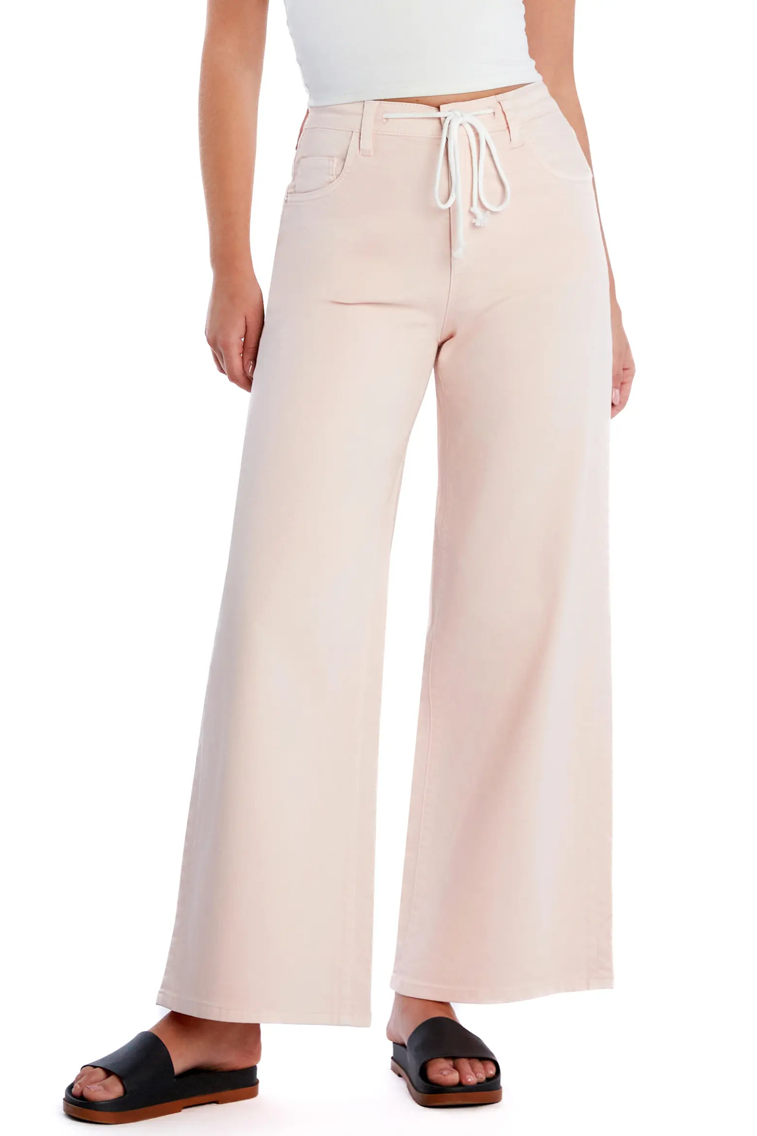 Mighty Drawstring High Waist Wide Leg Jeans (Women) | Nordstrom | Nordstrom