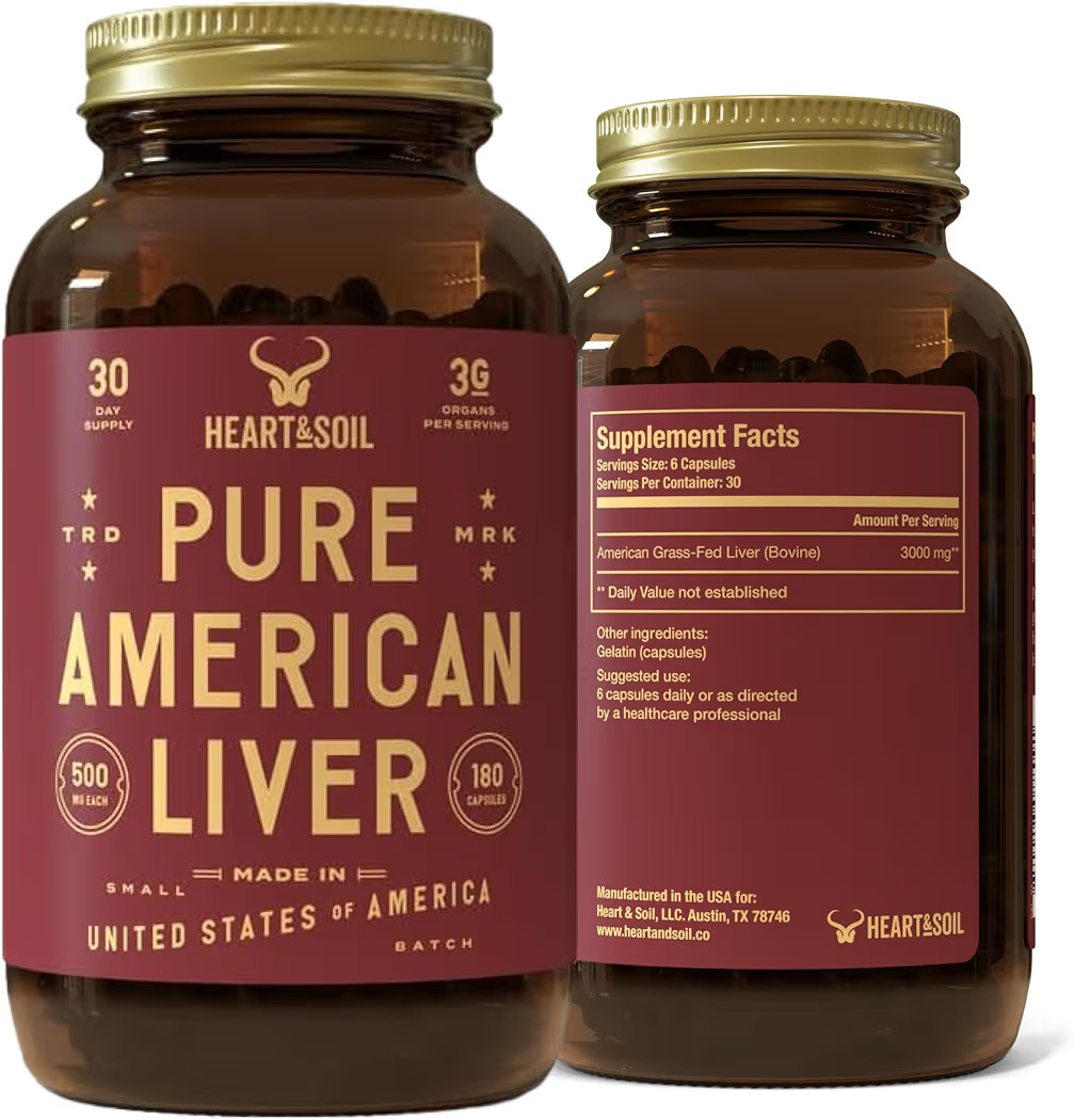 HEART & SOIL – American Liver Supplement – 3000mg Grass-Fed Beef Liver, Rich in Vitamin A, B1... | Amazon (US)