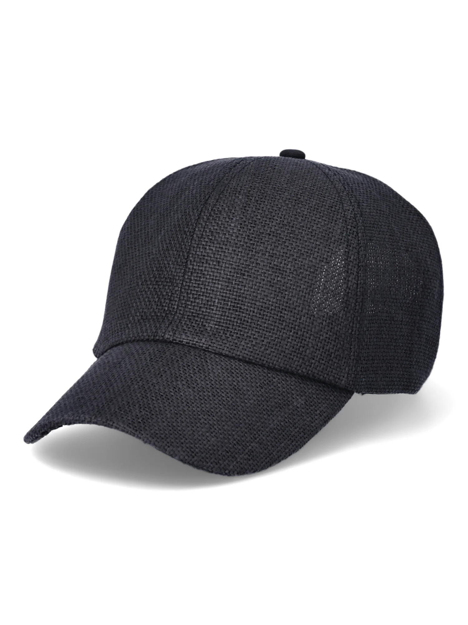 Time and Tru Women's Woven Straw Baseball Cap, Black - Walmart.com | Walmart (US)