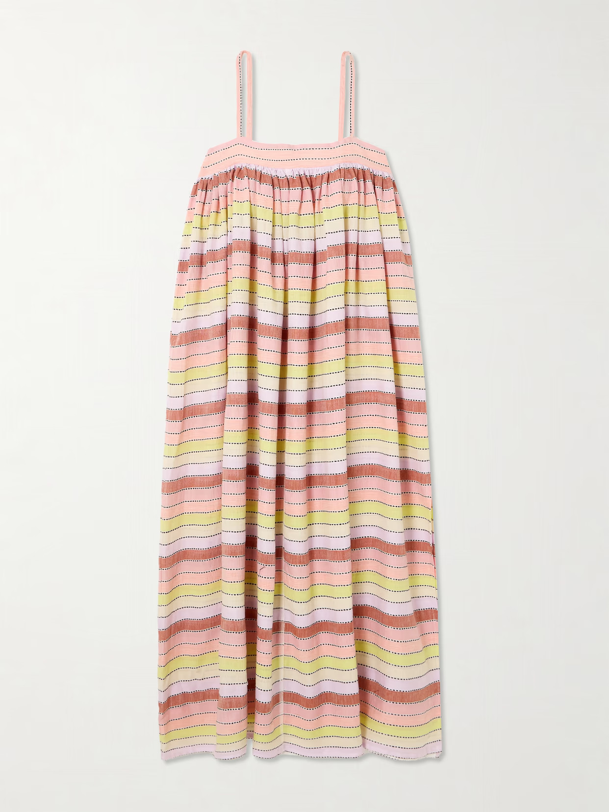 lemlem - Eda Striped Cotton-blend Maxi Dress - Pink | NET-A-PORTER (US)