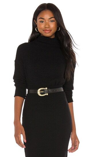 Enza Costa Cropped Long Sleeve Turtleneck in Black. - size M (also in XS, S, L) | Revolve Clothing (Global)