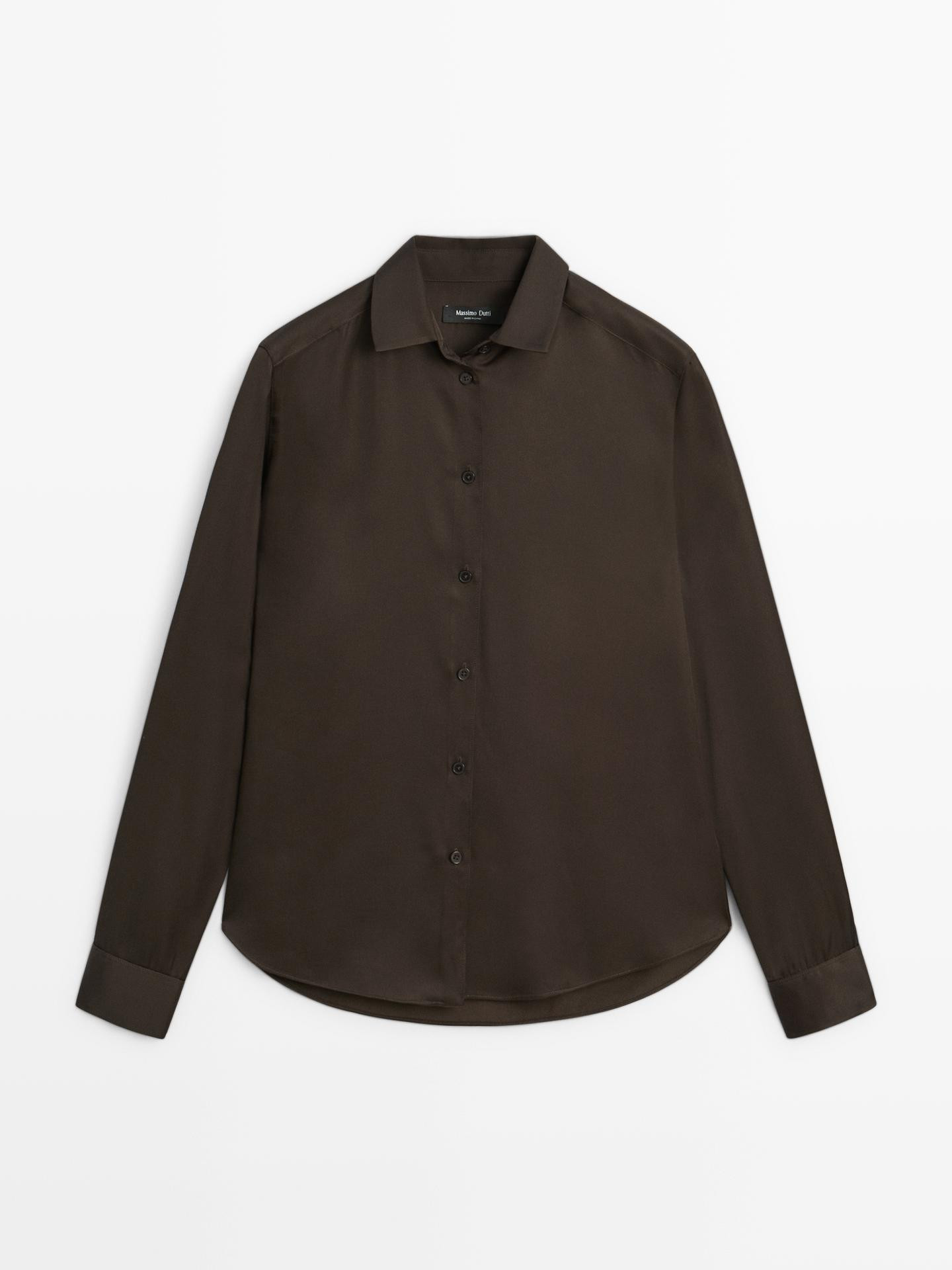 Flowing satin shirt | Massimo Dutti US