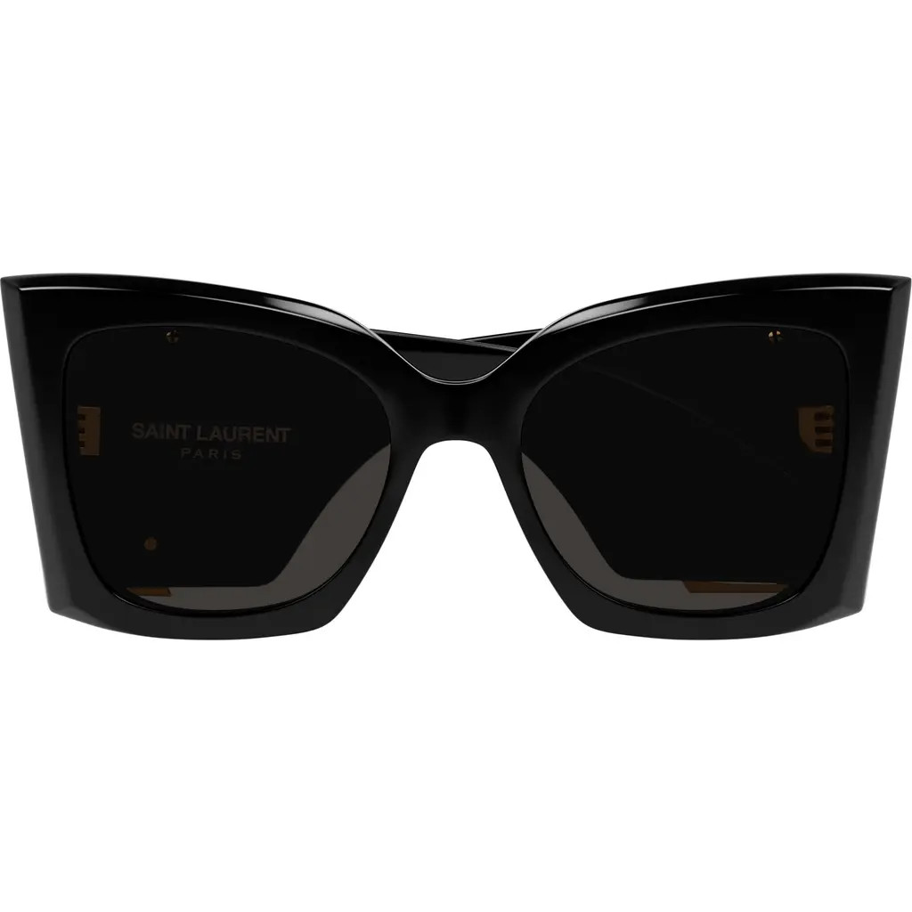 Saint Laurent Blaze 54mm Cat Eye Sunglasses in Black at Nordstrom | Nordstrom