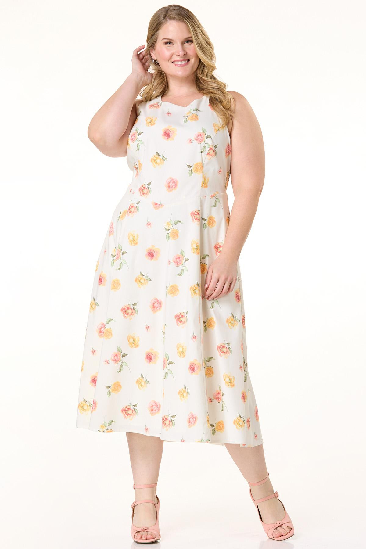 Plus Size Garden Party Drop Waist Dress | Cato Fashions