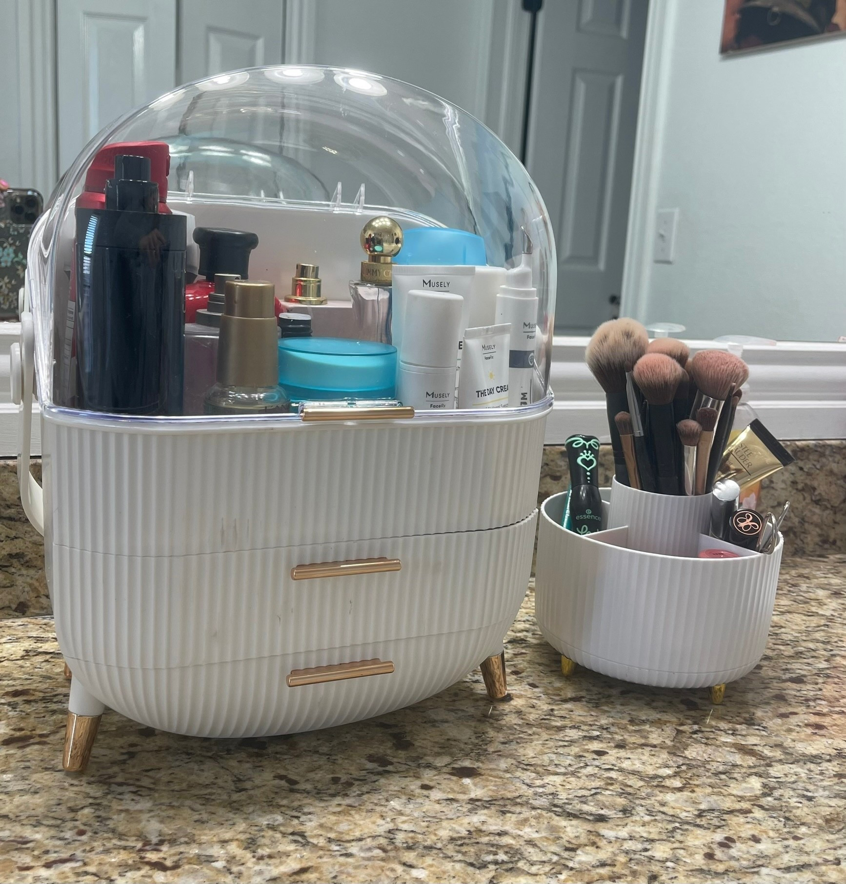 My everyday makeup essentials all in one spot. This organizer keeps my counter tidy and makes getting ready so much easier!

#LTKgrwm #LTKFindsUnder50 #LTKHome