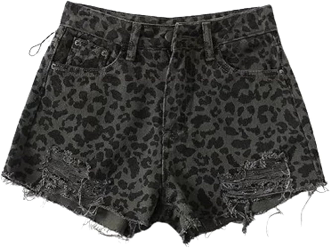 Leopard Print Jeans - Y2k Shorts Coquette Clothes Cheetah Print Shorts Denim Jorts, Leopard Print... | Amazon (US)
