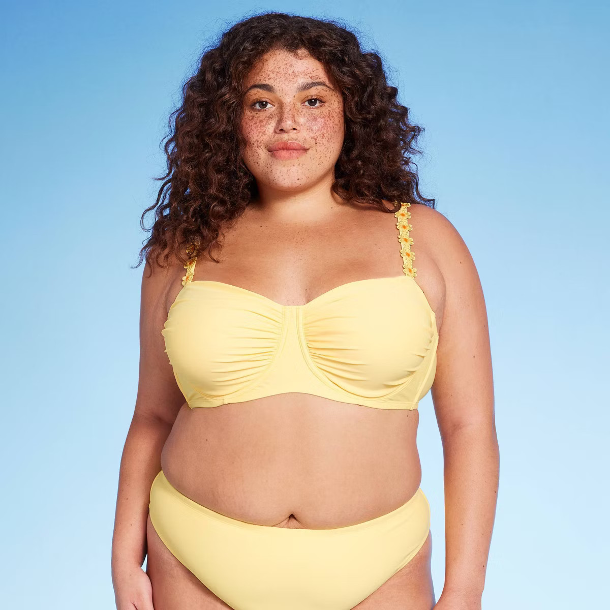 Women's Embroidered Daisy Strap Underwire Bikini Top - Wild Fable™ | Target