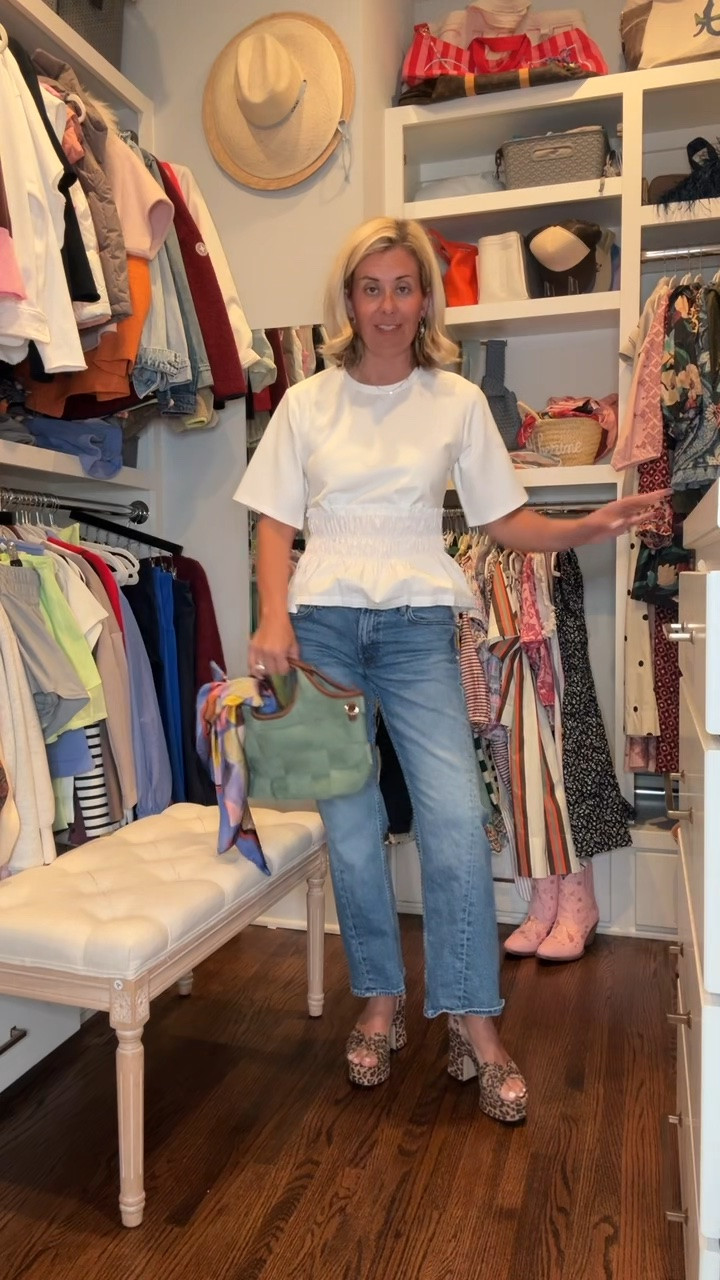 I think this should be our uniform…endless styling possibilities with a white top and jeans. ￼
Top - xs 
Jeans - 26P
Heels - 8 tts 

@Anthropologie 
#anthropartner

#LTKOver40 #LTKstorytime #LTKdayinmylife