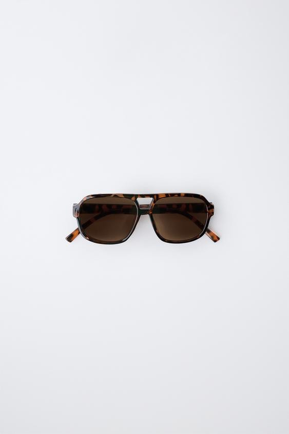 TORTOISESHELL EFFECT AVIATOR SUNGLASSES | Zara US
