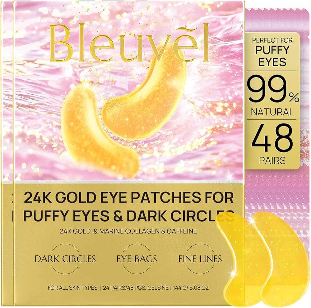 Under Eye Patches - 24K Gold Eye Mask for Puffy Eyes and Dark Circles, Wrinkles, Fine Lines, Coll... | Amazon (US)