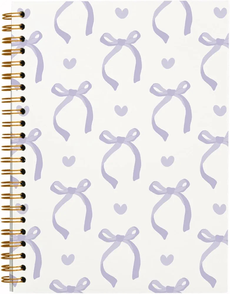 QUICQOD Coquette Purple Bow Notebook Journals,Preppy Girly Style Spiral Notebook for Teen Girls W... | Amazon (US)