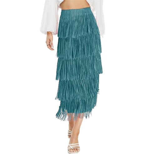 Kisidoo Women's Fringe Trim High Waist Short Pencil Bodycon Skirts, Sexy Elegant Fringe Long Maxi... | Amazon (US)