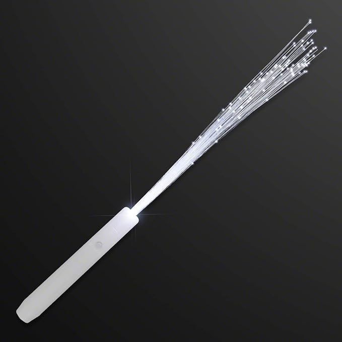 FlashingBlinkyLights White Light Up Stick Fiber Optic Wand (Set of 12) LED Sparklers | Amazon (US)
