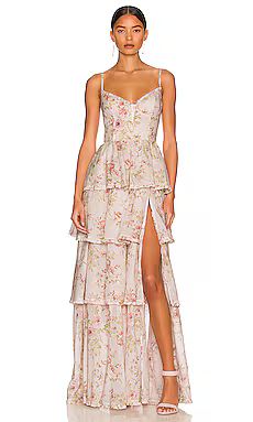 V. Chapman Caterina Dress in Pink Rose Print from Revolve.com | Revolve Clothing (Global)