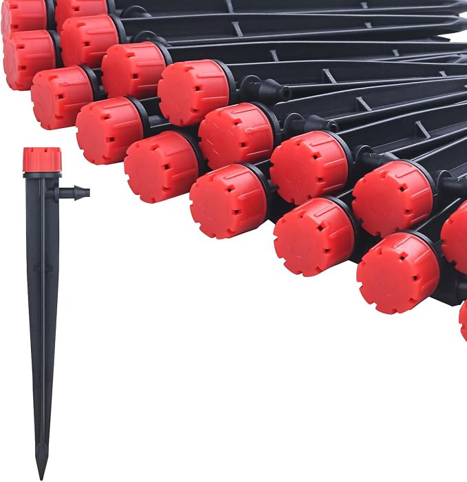 50pcs Adjustable Drip Irrigation Emitters: Garden Drippers for 1/4" Tubing | Amazon (US)
