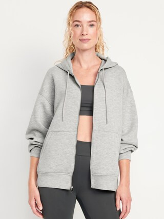 Oversized Bounce Fleece Zip Tunic Hoodie | Old Navy (CA)