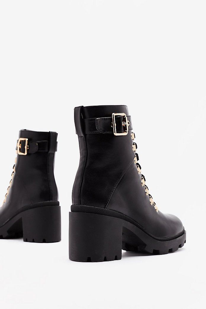 See You Lace-Up Block Heel Boots | NastyGal (US & CA)