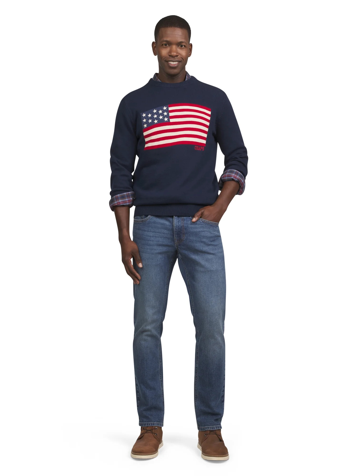 Chaps Men's & Big Men's Flag Crewneck Sweater, Sizes S-2XL | Walmart (US)