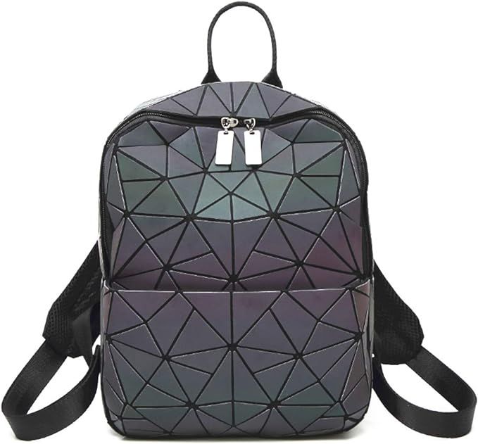HotOne Geometric Backpack Holographic Reflective Backpacks Fashion Backpack | Amazon (US)