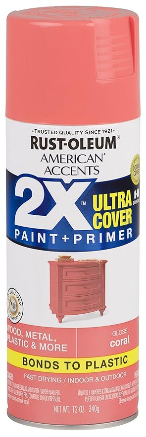 Rust-Oleum 327903 American Accents Spray Paint, 12 oz, Gloss Coral | Amazon (US)