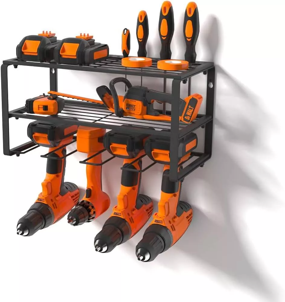 Power Tool Organizer + 2 Shelves | Garage Wall Storage