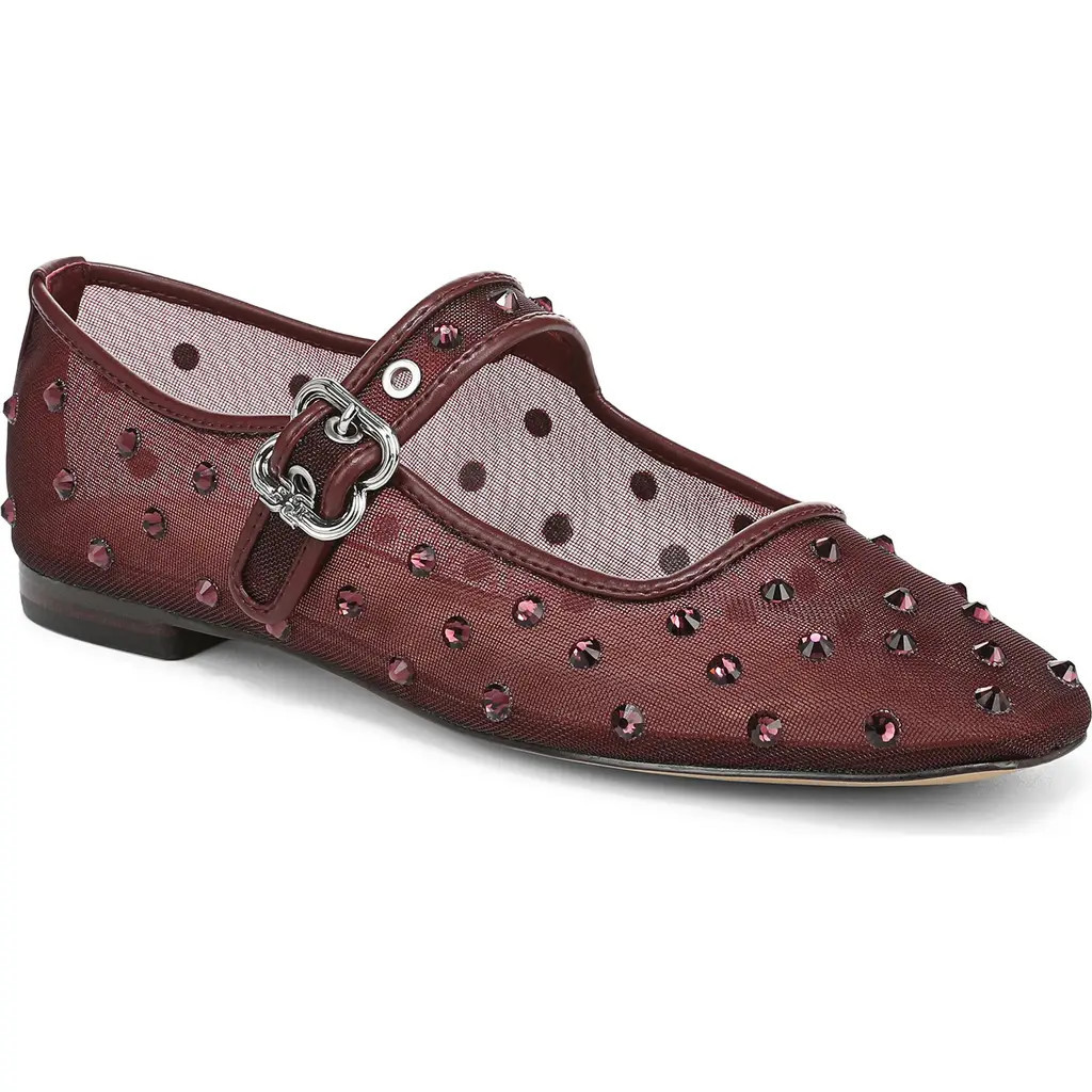 Sam Edelman Michaela Shine Mary Jane Flat in French Merlot at Nordstrom, Size 11 | Nordstrom