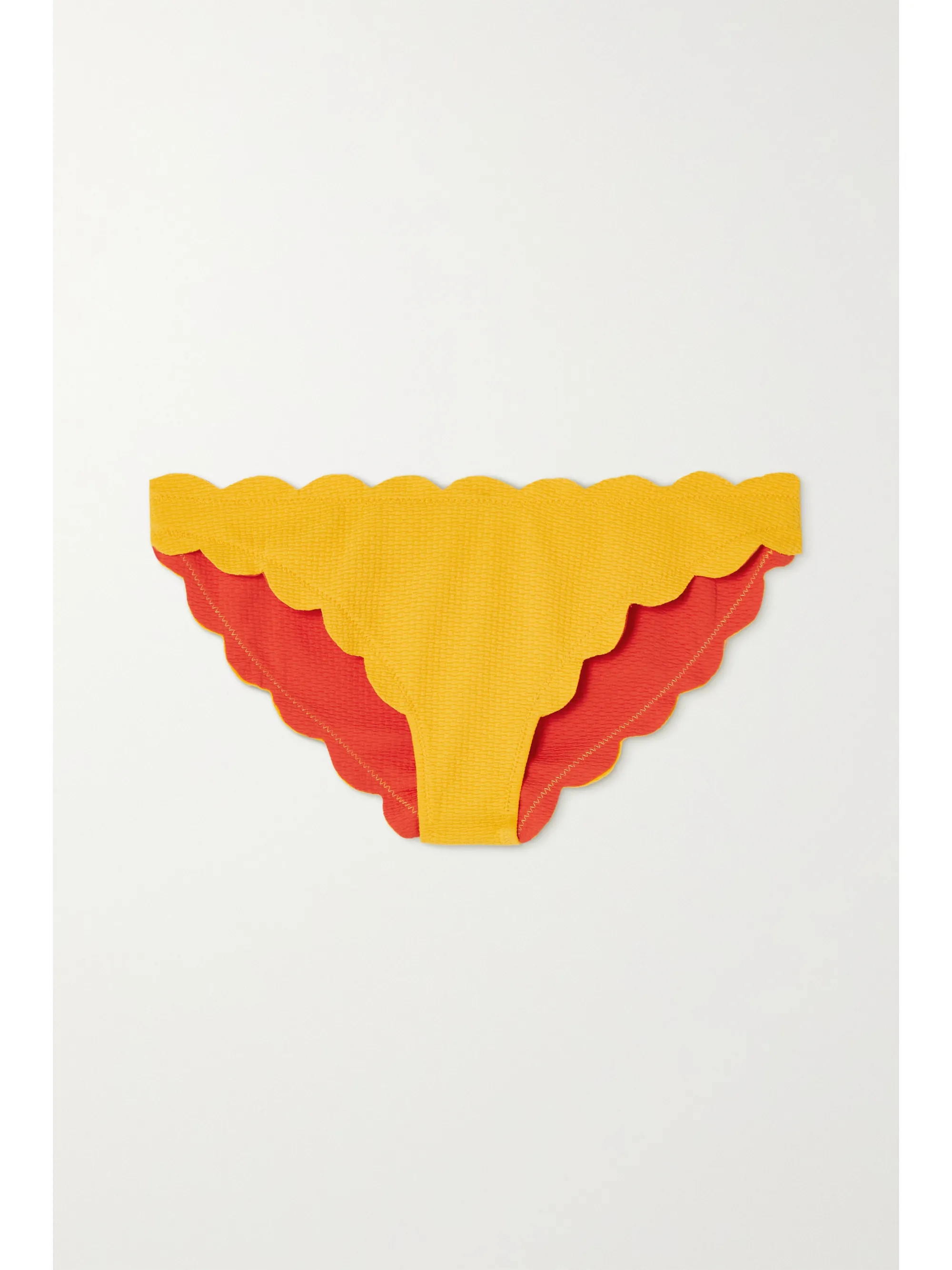 Papaya + NET SUSTAIN Antibes reversible scalloped recycled seersucker bikini briefs | Marysia | N... | NET-A-PORTER (UK & EU)