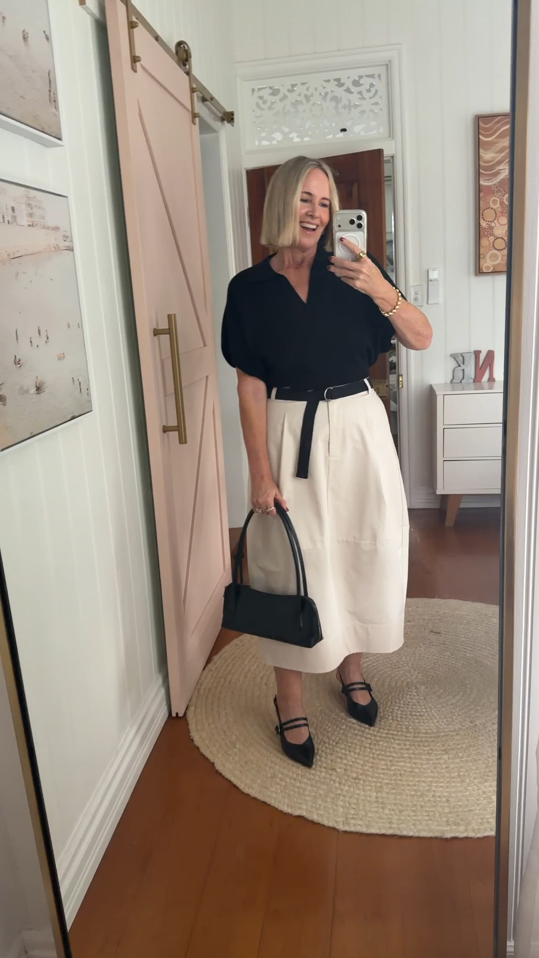 Top (size M)
Skirt (size M)

Shoes: FRANKIE4 Coco (code NIKKI20)

#LTKaustralia #LTKmidsize #LTKover50style