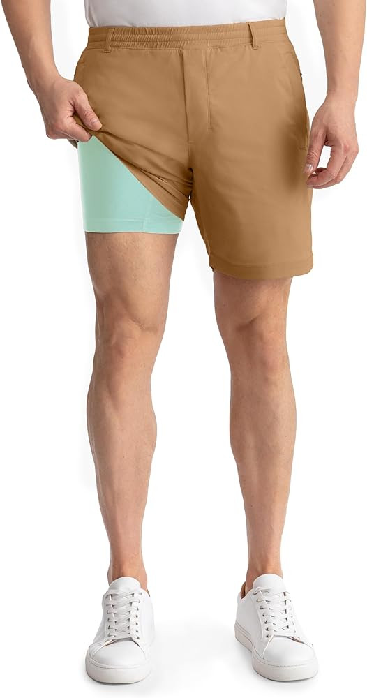 birddogs Mens Khaki Shorts – Casual, Slim Fit, Stretch Short with Built-in Liner for Comfort ... | Amazon (US)