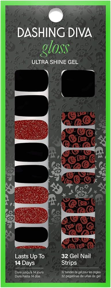 Dashing Diva Gloss Nail Strips - Hallow Queen | UV Free, Chip Resistant, Long Lasting Gel Nail Stickers | Contains 32 Nail Wraps, 1 Prep Pad, 1 Nail File | Amazon (US)