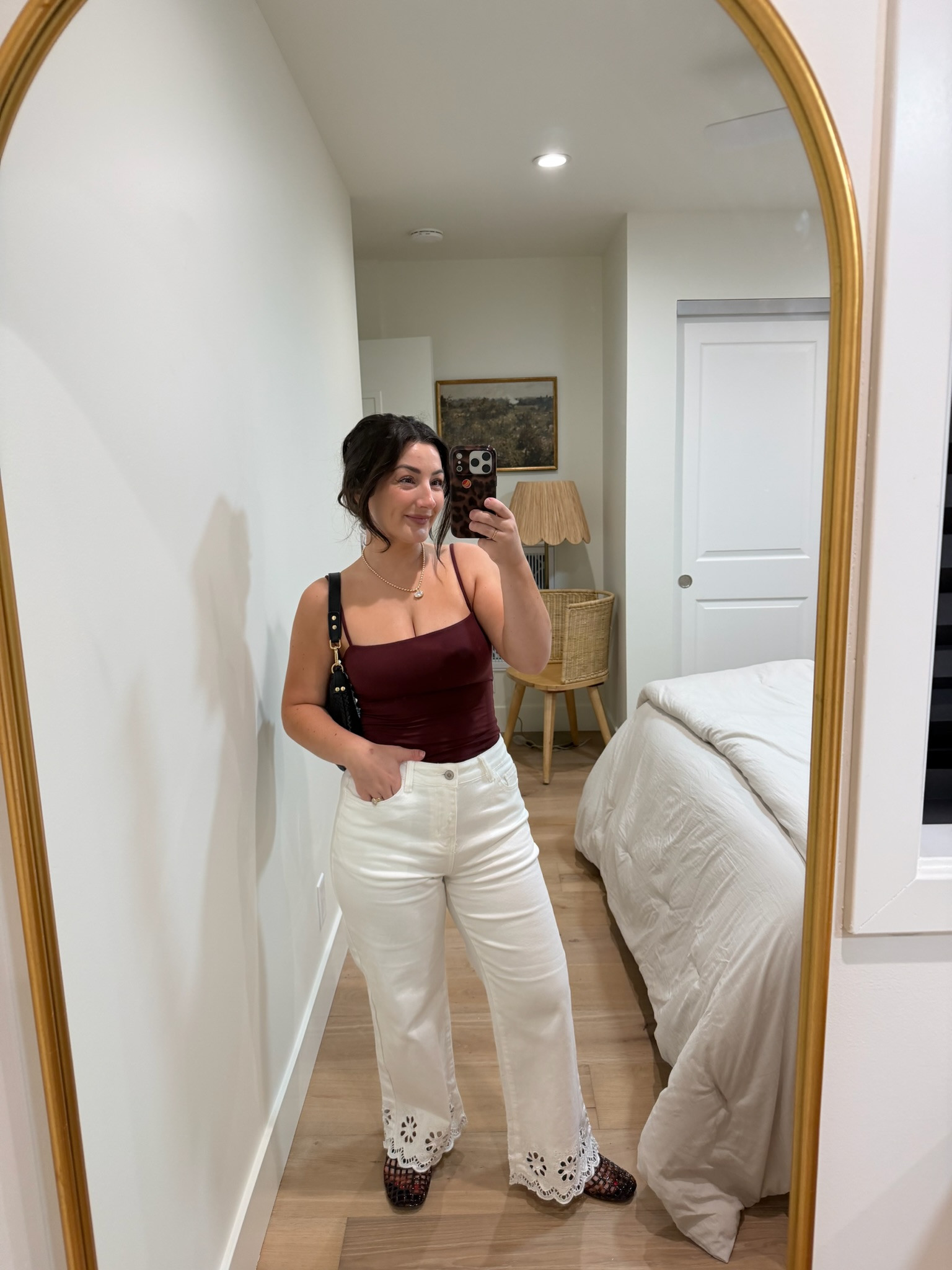 Love these pants with the cute eyelet hem detail! Tank size small, Jeans size 6 

5'0" 140lbs 
Petite friendly

#LTKootd #LTKgrwm #LTKPetite