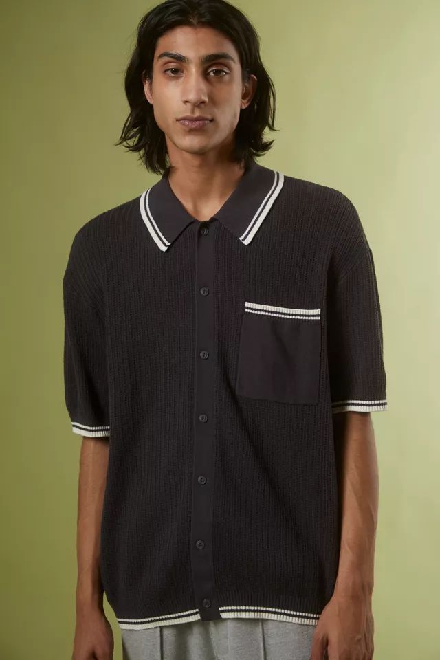 Standard Cloth Refine Button-Up Polo Sweater | Urban Outfitters (US and RoW)