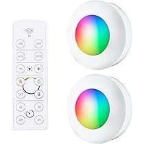 LED Puck Lights with Remote Control, UYICOO Wireless Color C... | Amazon (US)