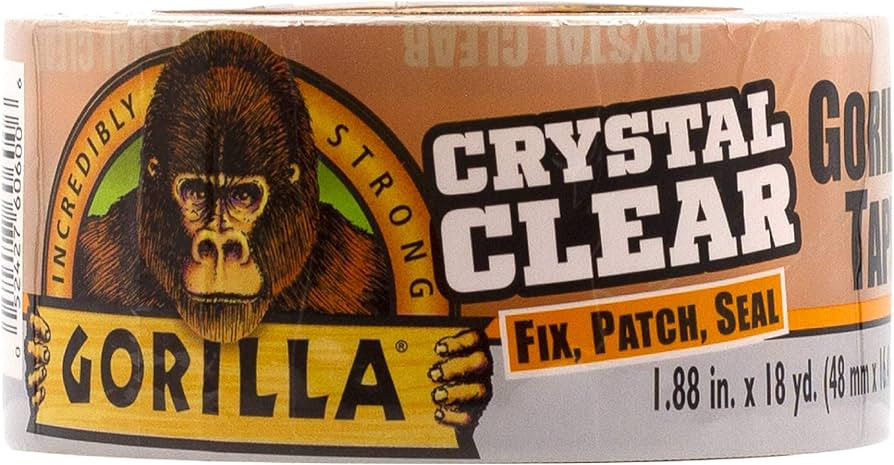 Gorilla Crystal Clear Repair Duct Tape, 1.88” x 18 yd, Clear, (Pack of 1) | Amazon (US)